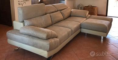 Divano poltrone e sofa 4 posti pelle e nabuk