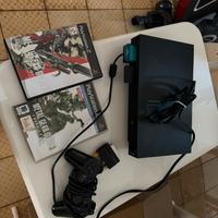 Playstation 2 + un controller + Metal Gear 2 e 3