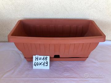 Fioriera rettangolare con sottovaso Bama