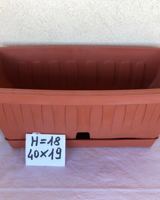 Fioriera rettangolare con sottovaso Bama