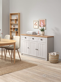 Credenza Rovere Grigio 3 Ante Nuova MARSKEL Bello