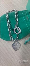 Bracciale con cuore pendente stile Tiffany e Co
