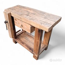 Banchetto da falegname in rovere massello d'epoca