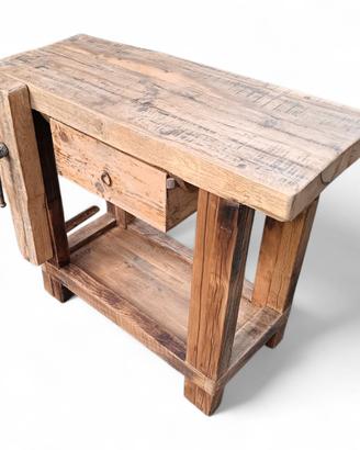 Banchetto da falegname in rovere massello d'epoca