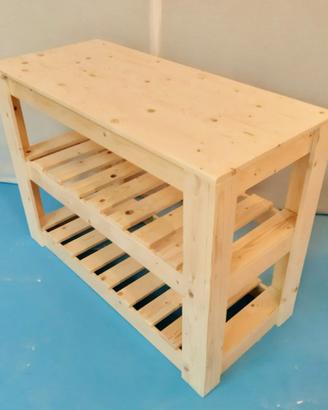tavolo banco arredo allestimento  cassette legno