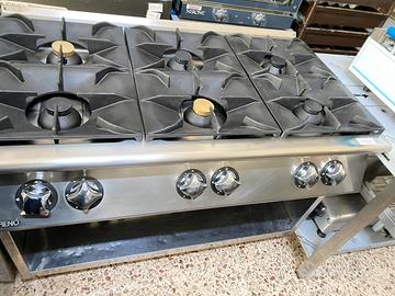 CUCINA PROFESSIONALE 6 FUOCHI CON FORNO GAS P.71,4