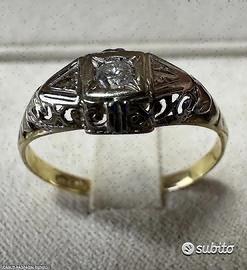 ANELLO ANTICO ANNI 30 IN ORO 18kt. E DIAMANTE