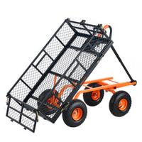 Carrello Metallo con Cassone Ribaltabile Giardino