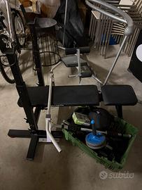 Set home gym- panca, rack, manubri e pesi in blocc