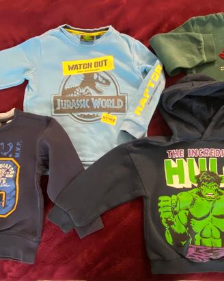 4 felpe per bambino (3-4 anni / 104 cm)