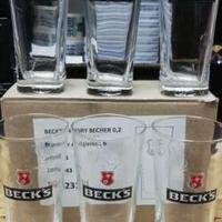 6 bicchieri vetro BIRRA BECK'S 0,2 l con scatola