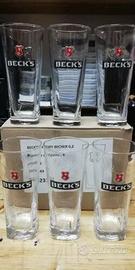 6 bicchieri vetro BIRRA BECK'S 0,2 l con scatola