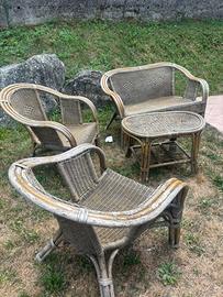 Salottino vimini vintage
