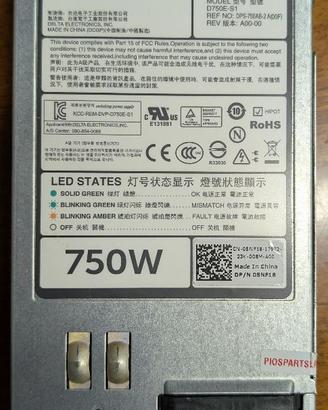 Alimentatore per Server Dell PowerEdge 750W