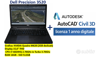 Workstation Dell 3520 i7 2.7GHz M2 512Gb+Ram 16Gb