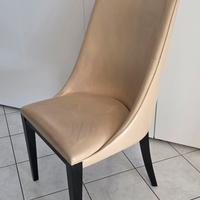 Sedia Baxter in pelle beige chiaro 