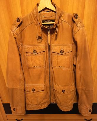 giacca in pelle da uomo colore cammello L