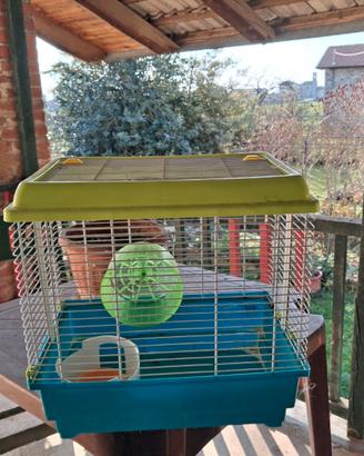 Gabbia per criceto completa di accessori