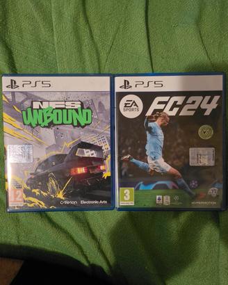 2 giochi ps5 FIFA 24 E  NFS UNBOUND