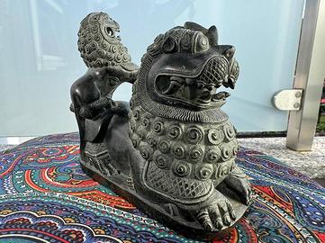 Statua Leone Tibetano in Marmo ? Guardiano dei Tem