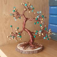 alberino bonsai alluminio agata verde legno 