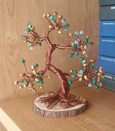 alberino bonsai alluminio agata verde legno 