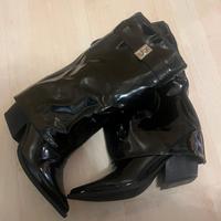 Stivali neri lucidi cowboy 