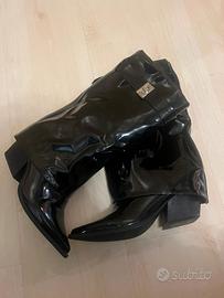 Stivali neri lucidi cowboy 