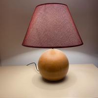 Lampada da tavolo vintage base in legno massello