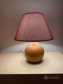 Lampada da tavolo vintage base in legno massello