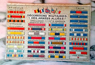 CARTOLINA MILITARE DECORATIONS ARMEES ALLIEES '20