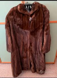 Pelliccia di vero visone marrone XL.