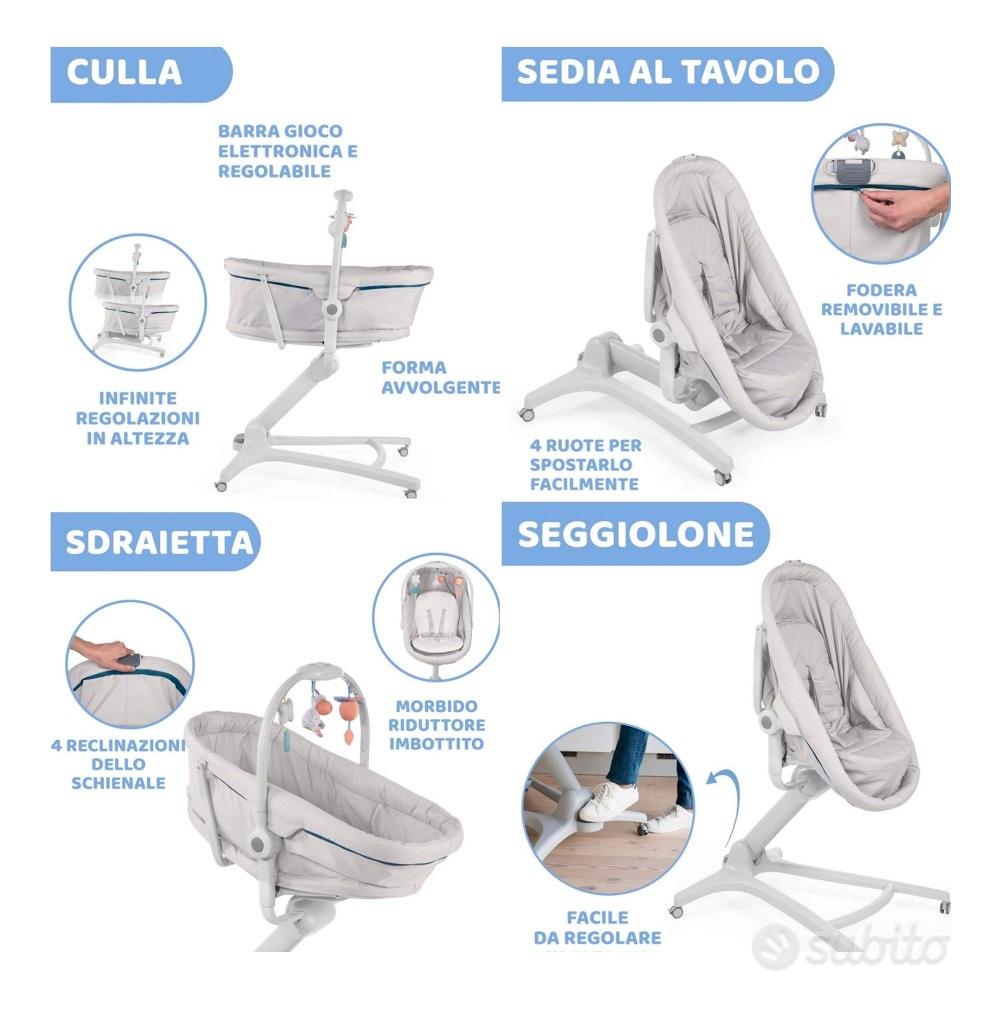 CULLA SDRAIETTA SEGGIOLONE CHICCO BABY HUG 4 IN 1 GLACIAL