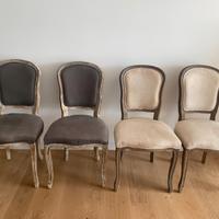 Sedie in legno -- rivestimento in puro lino