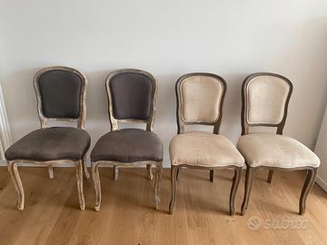 Sedie in legno -- rivestimento in puro lino