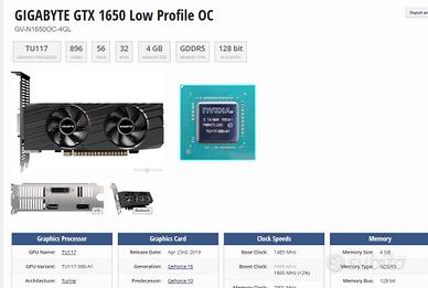 Gigabyte NVIDIA GeForce GTX 1650 OC 4GB GDDR6 Low
