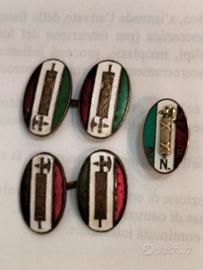 Ventennio Gemelli fascio littorio e  pins PNF orig