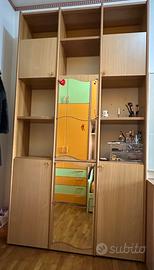 LIBRERIA ALTA 258cm con ante e specchio