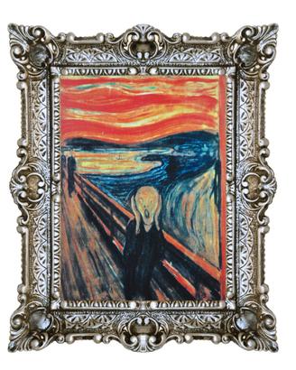 STAMPA L'URLO DI MUNCH CORNICE BAROCCA CM 55X45