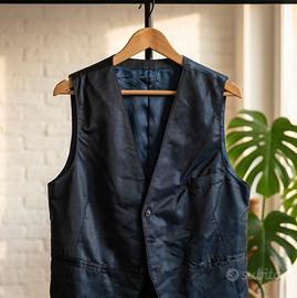 Completo uomo, gilet, blu navy, 52