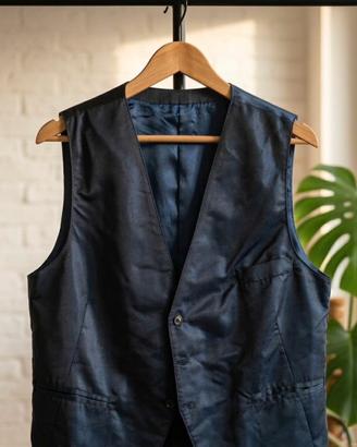 Completo uomo, gilet, blu navy, 52