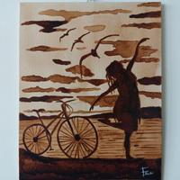 Dipinto realizzato con pittura al caffè