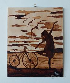 Dipinto realizzato con pittura al caffè