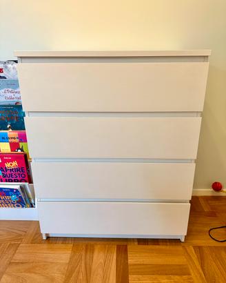 Cassettiera IKEA MALM bianca 4 cassetti 80x100 cm