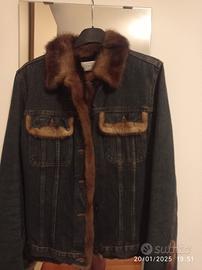 giubbino jeans invernale in pelliccia 