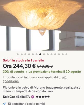 plafoniere vetro di murano