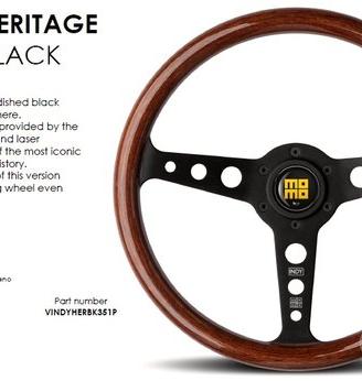 Volante MOMO INDY HERITAGE BLACK legno razze nere