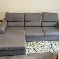 Divano angolare grigio 3 posti