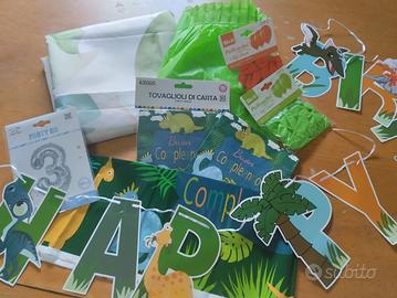 set per compleanno dinosauri 