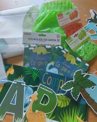 set per compleanno dinosauri 